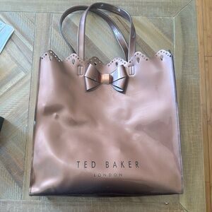 Ted Baker PVC Tote Iconic Bow Bronze Rose Gold Icon Bag